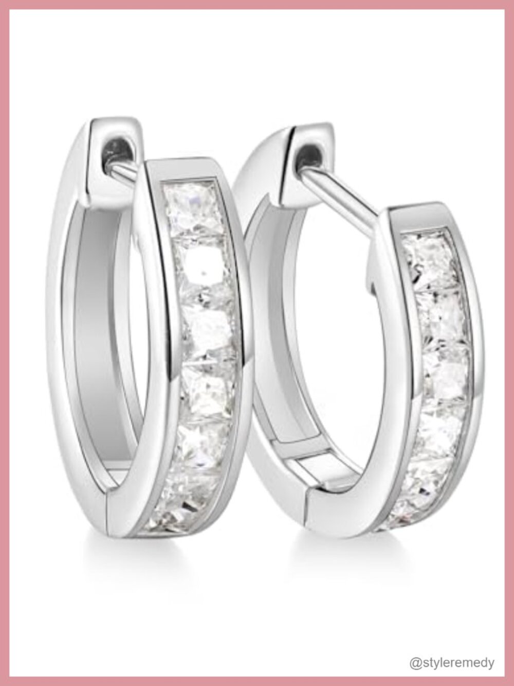 15mm Huggie Hoop Earrings 14k Yellow Gold Plated Sterling Silver Cubic Zirconia